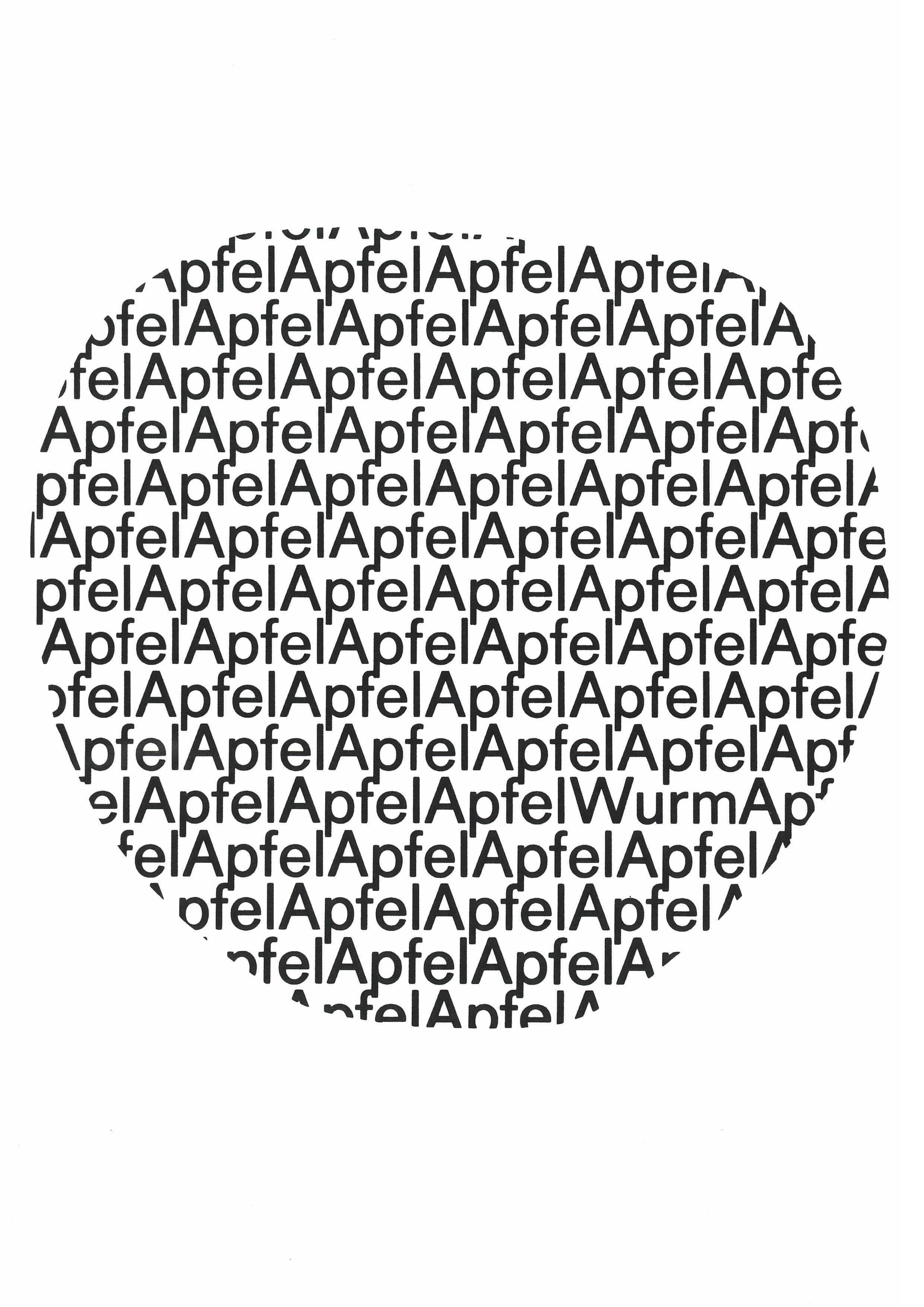 A4 Print: Reinhard Döhl / Apfel mit Wurm